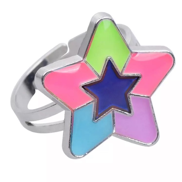 Mood ring color changing womens girls adjustable fun silver rainbow jewelry - Picture 3 of 10